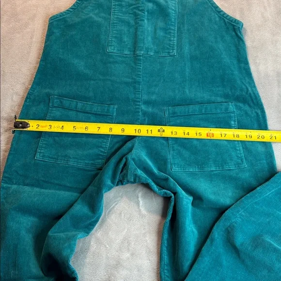 Lucy & Yak Original Organic Corduroy Dungaree Teal Size Medium - Picture 12 of 15